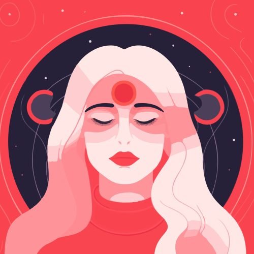 Peaceful,Woman,With,Third,Eye,Employs,Intuition,In,Decisions.,Psychic Peaceful,Woman,With,Third,Eye,Employs,Intuition,In,Decisions.,Psychic